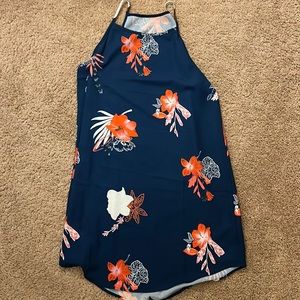 Blue summer floral dress